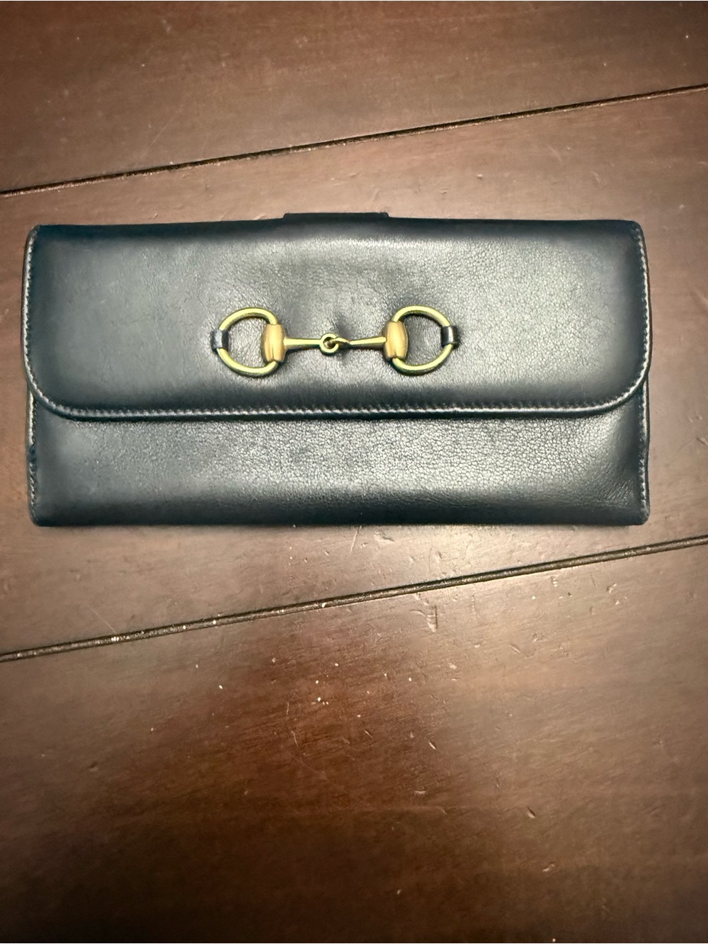 Gucci Leather Horsebit Continental Wallet - Blue